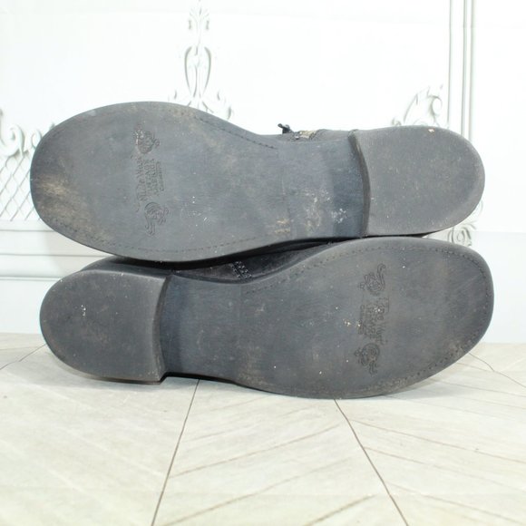 Nine West Black Leather Plaid Lined Lace up Side Zipper Ankle boots Size 10.5 M - Picture 9 of 9